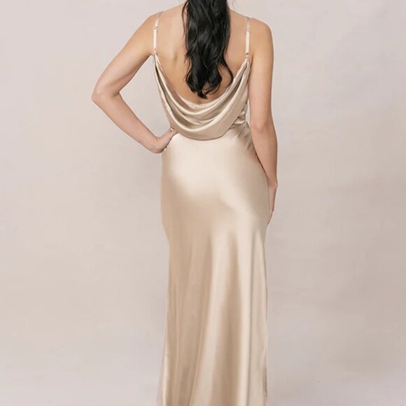 Revelry Nadia Gold Champagne Bridesmaid Dress (Color 703) size 8 - Picture 2 of 5
